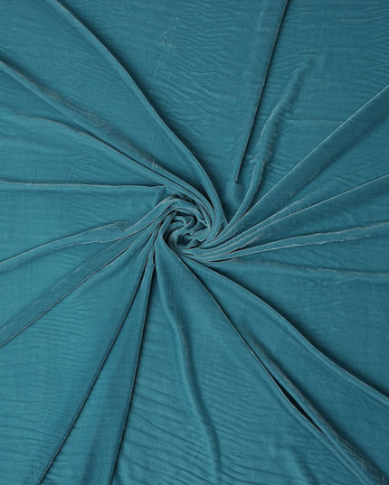 Teal Ocean Self Silk Blended Velvet Fabric 140cm