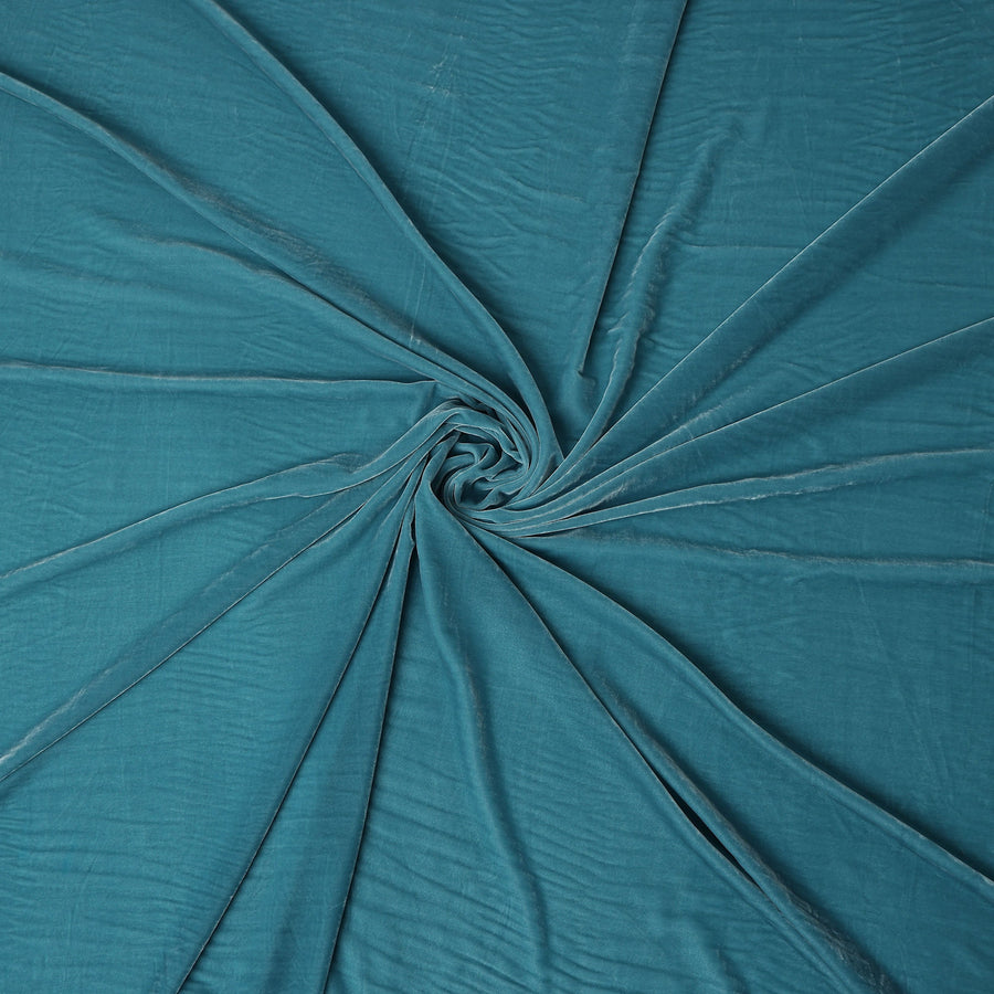 Teal Ocean Self Silk Blended Velvet Fabric 140cm