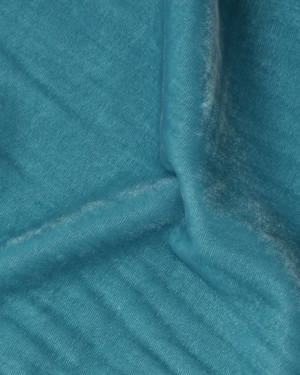 Teal Ocean Self Silk Blended Velvet Fabric 140cm