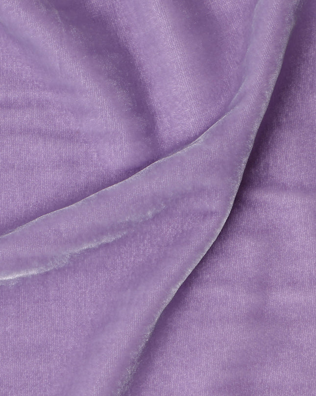 Lavender Lilac Self Silk Blended Velvet Fabric 140cm