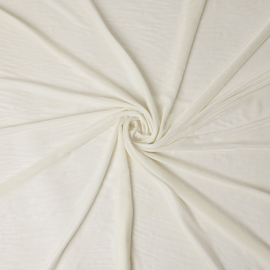 Pearl Ivory Self Silk Blended Velvet Fabric 140cm