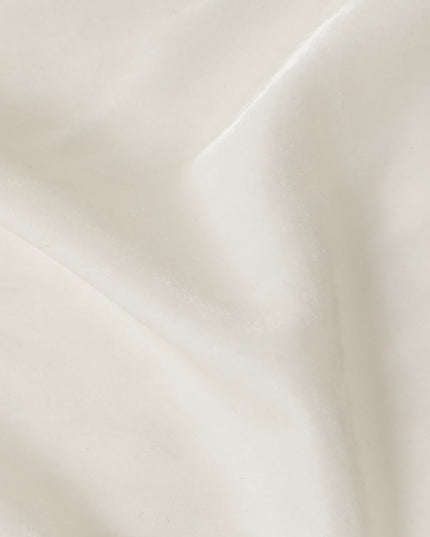 Pearl Ivory Self Silk Blended Velvet Fabric 140cm