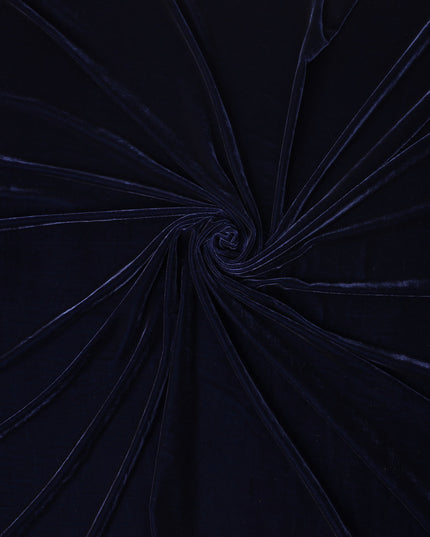 Deep Navy Self Silk Blended Velvet Fabric 140cm