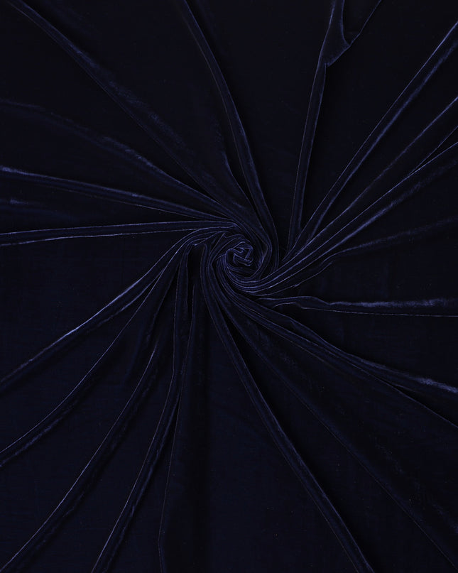 Deep Navy Self Silk Blended Velvet Fabric 140cm