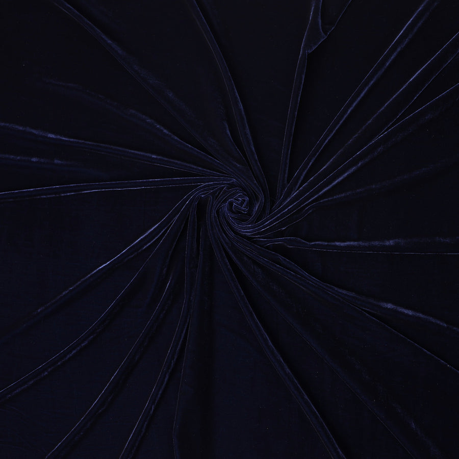 Deep Navy Self Silk Blended Velvet Fabric 140cm