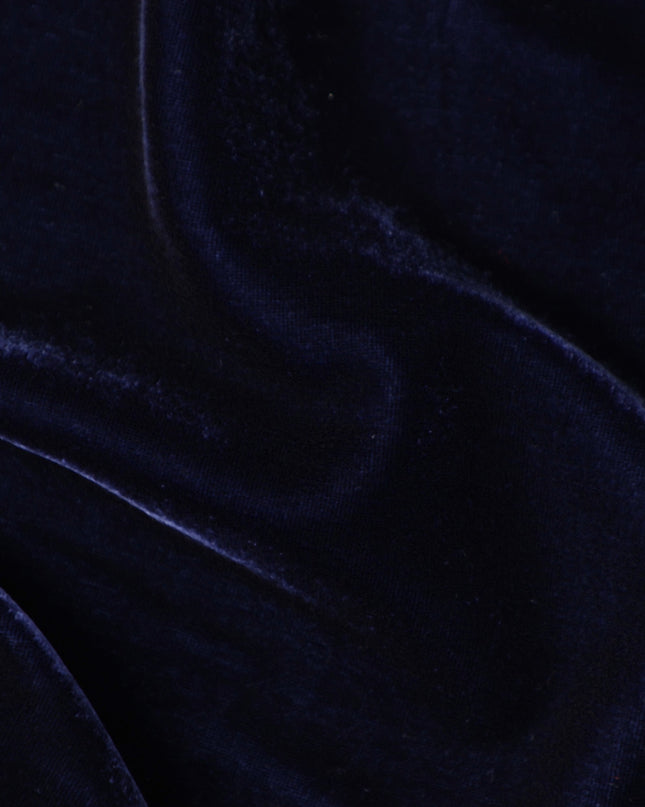 Deep Navy Self Silk Blended Velvet Fabric 140cm
