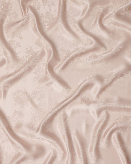 Blush Pink Self Woven Pure Silk Satin Fabric 110cm China