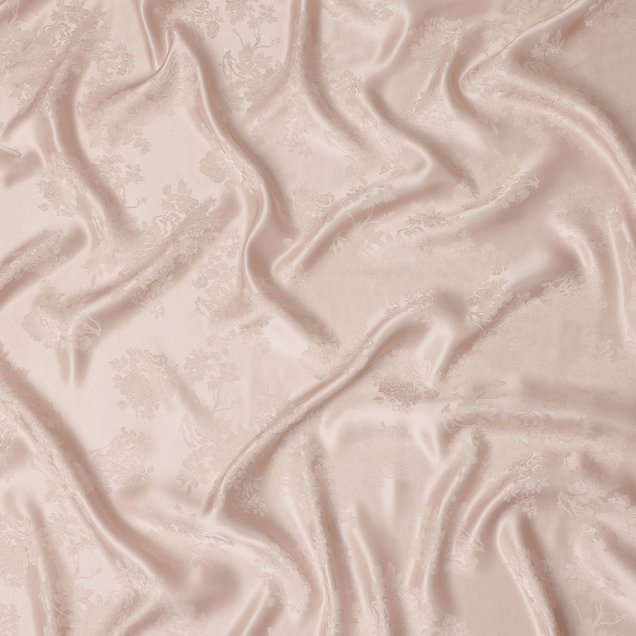 Blush Pink Self Woven Pure Silk Satin Fabric 110cm China