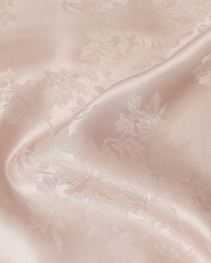 Blush Pink Self Woven Pure Silk Satin Fabric 110cm China