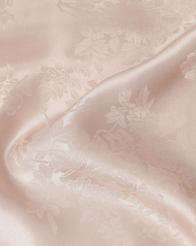 Blush Pink Self Woven Pure Silk Satin Fabric 110cm China