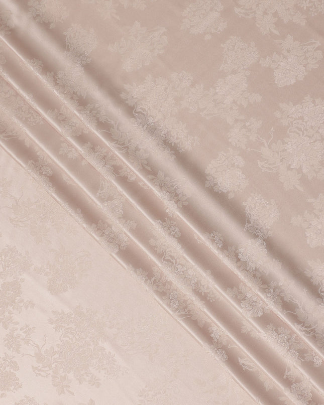 Blush Pink Self Woven Pure Silk Satin Fabric 110cm China