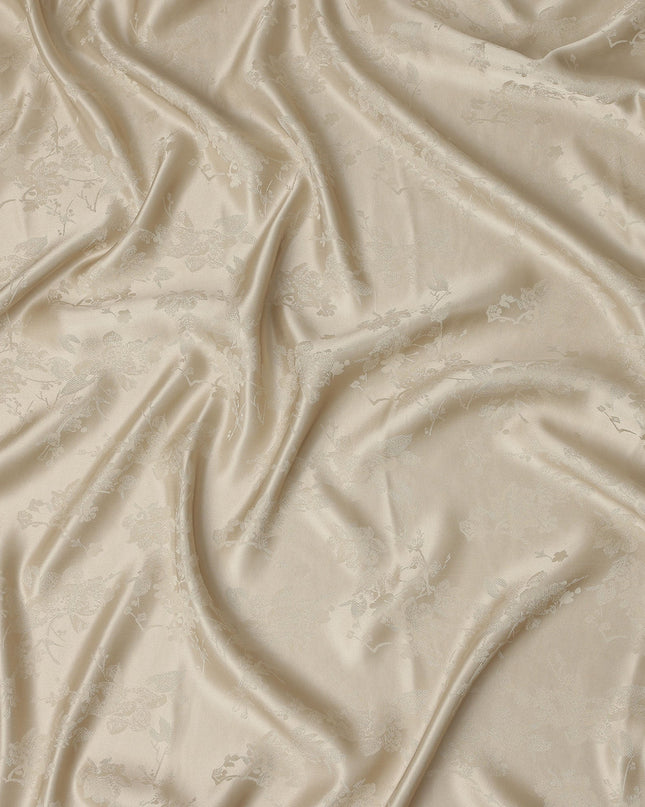 Beige Self Woven Pure Silk Satin Fabric 110cm China