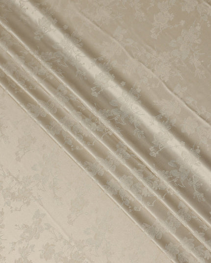 Beige Self Woven Pure Silk Satin Fabric 110cm China