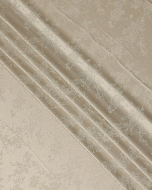 Beige Self Woven Pure Silk Satin Fabric 110cm China