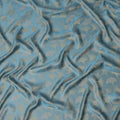 Steel Blue Self Woven Pure Silk Satin Fabric 110cm China