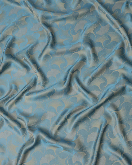 Steel Blue Self Woven Pure Silk Satin Fabric 110cm China