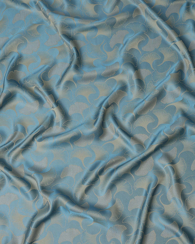 Steel Blue Self Woven Pure Silk Satin Fabric 110cm China