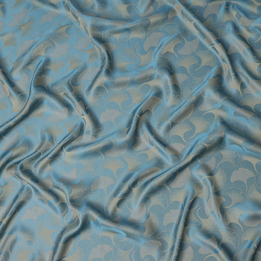 Steel Blue Self Woven Pure Silk Satin Fabric 110cm China
