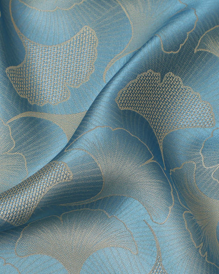 Steel Blue Self Woven Pure Silk Satin Fabric 110cm China
