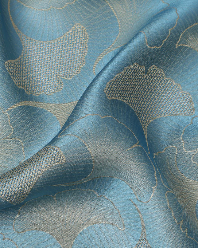 Steel Blue Self Woven Pure Silk Satin Fabric 110cm China