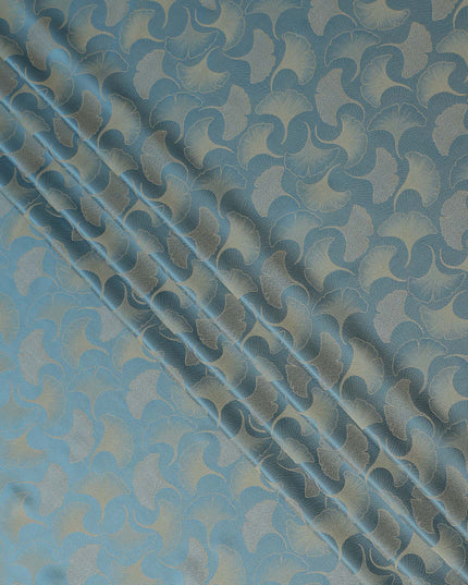 Steel Blue Self Woven Pure Silk Satin Fabric 110cm China