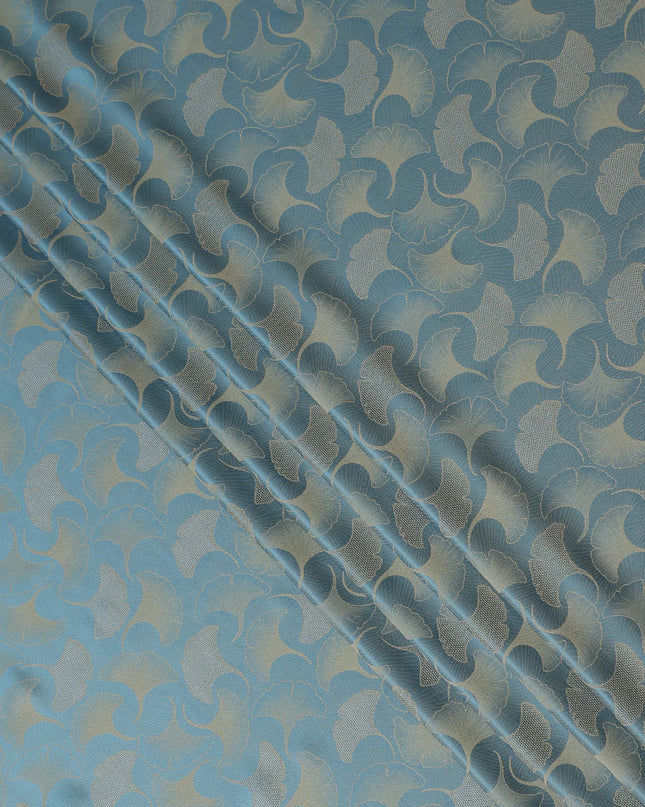 Steel Blue Self Woven Pure Silk Satin Fabric 110cm China