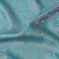 Teal Blue Self Woven Pure Silk Satin Fabric 110cm China