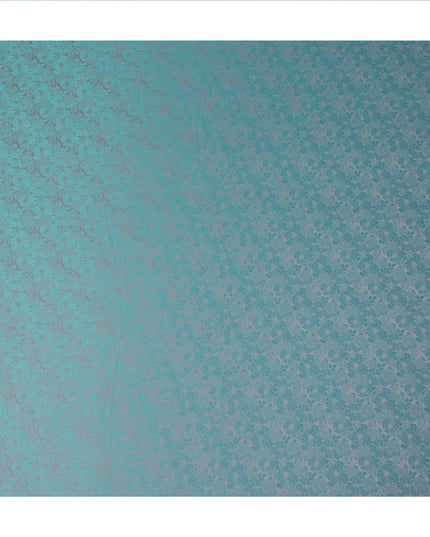 Teal Blue Self Woven Pure Silk Satin Fabric 110cm China