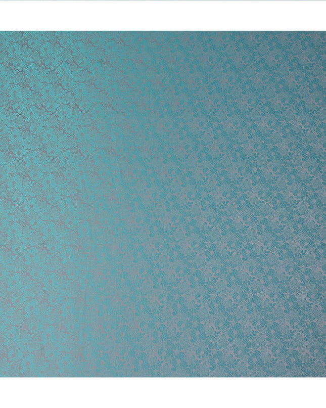 Teal Blue Self Woven Pure Silk Satin Fabric 110cm China