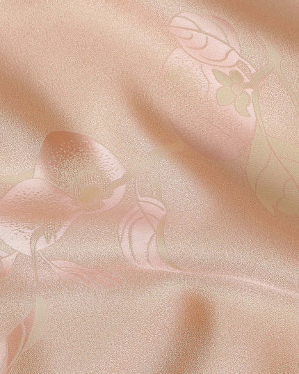 Soft Blush Floral Silk Satin Fabric 110cm