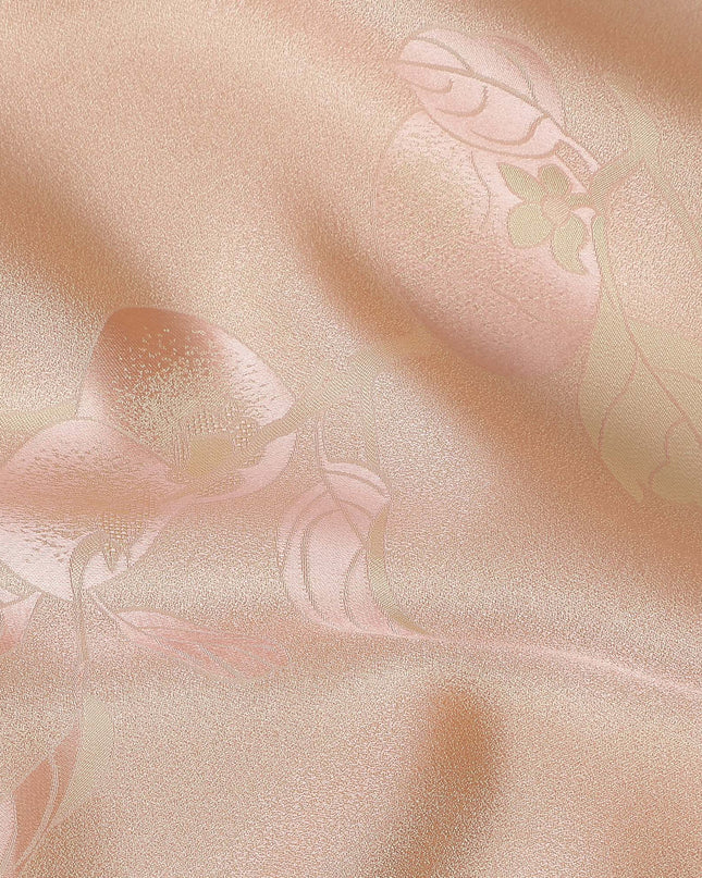 Soft Blush Floral Silk Satin Fabric 110cm