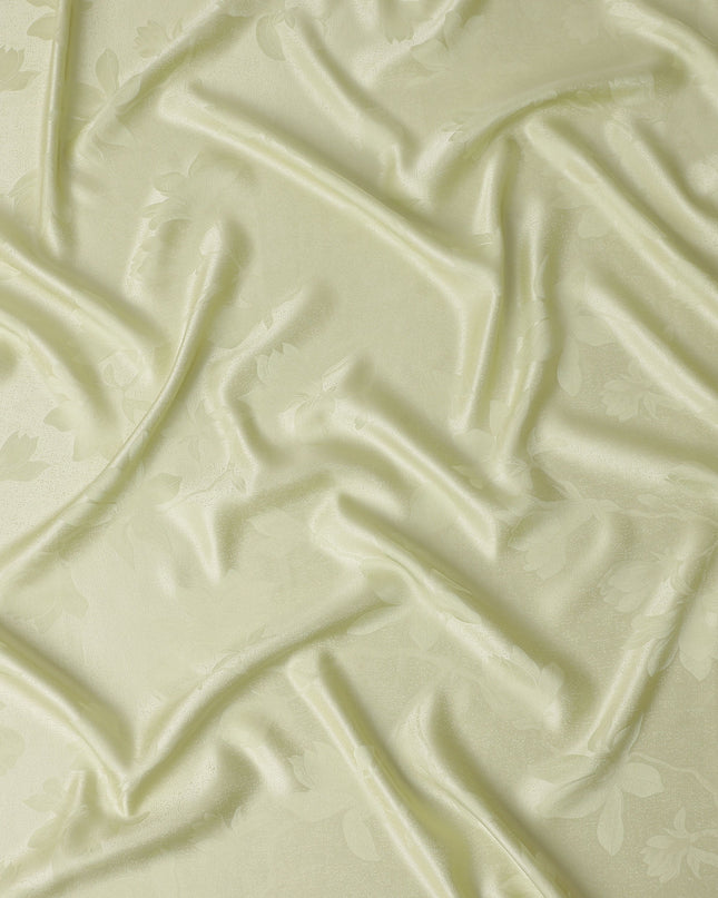 Pale Celadon Floral Silk Satin Fabric 110cm