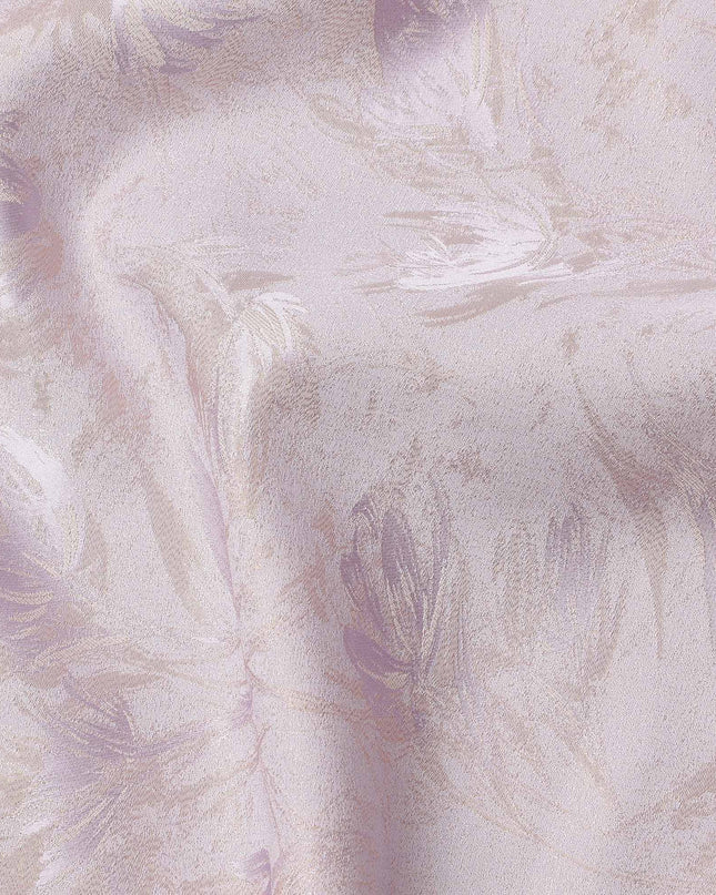 Lilac Textured Floral Pattern Pure Silk Satin Fabric, 140 Cms Width, Made in South Korea-D26007