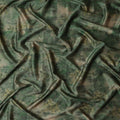 Olive Green Printed Silk Satin Fabric 140cm