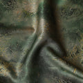 Olive Green Printed Silk Satin Fabric 140cm