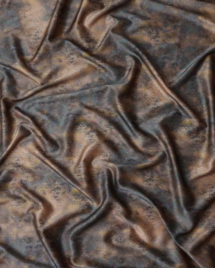Copper Bronze Printed Silk Satin Fabric 140cm