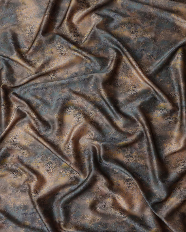 Copper Bronze Printed Silk Satin Fabric 140cm