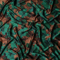 Emerald Green Printed Silk Satin Fabric 140cm