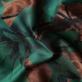 Emerald Green Printed Silk Satin Fabric 140cm