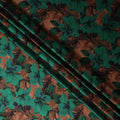 Emerald Green Printed Silk Satin Fabric 140cm