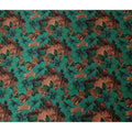 Emerald Green Printed Silk Satin Fabric 140cm