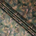 Olive Green Printed Silk Satin Fabric 140cm