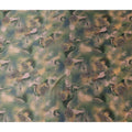 Olive Green Printed Silk Satin Fabric 140cm