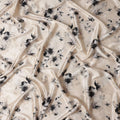 Ivory Cream Printed Silk Satin Fabric 140cm
