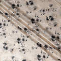 Ivory Cream Printed Silk Satin Fabric 140cm