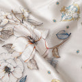 Ivory Cream Printed Silk Satin Fabric 140cm
