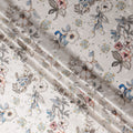 Ivory Cream Printed Silk Satin Fabric 140cm