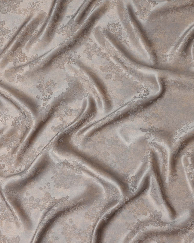 Grey Beige Self Woven Pure Silk Satin Fabric 110cm China