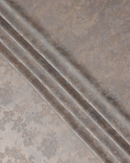 Grey Beige Self Woven Pure Silk Satin Fabric 110cm China