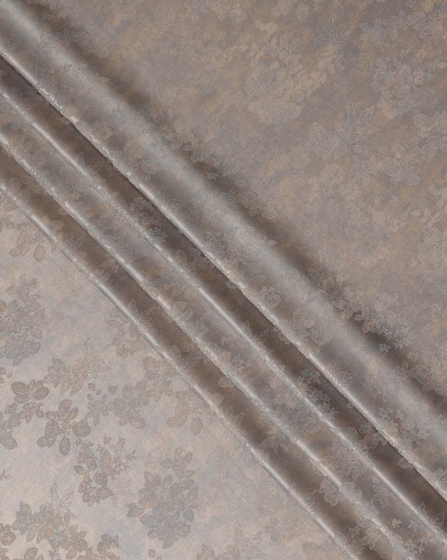 Grey Beige Self Woven Pure Silk Satin Fabric 110cm China